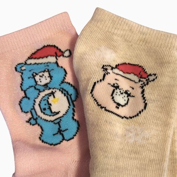 Care Bears 3 Pairs Holiday Christmas Themed Printed Crew Socks NWT - Picture 5 of 9